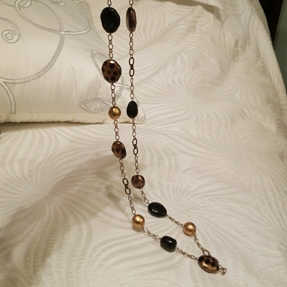 Black and gold leopard necklace